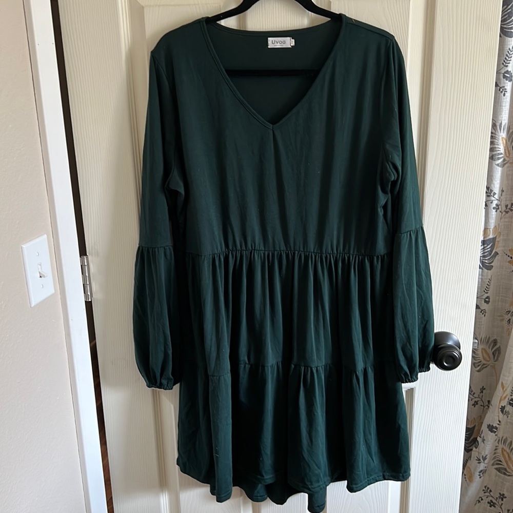 Dark Green Long Sleeve Dress